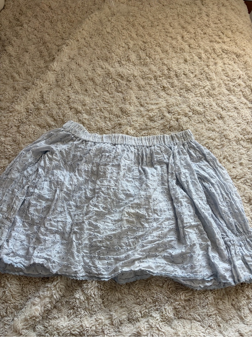 Lucky Brand Light Blue Eyelet Cotton Skirt